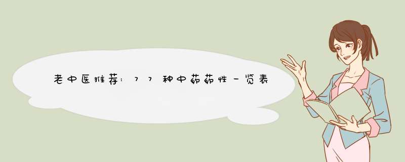 老中医推荐:77种中药药性一览表,非常实用,建议收藏,第1张 老中医推荐:77种中药药性一览表,非常实用,建议收藏,第1张