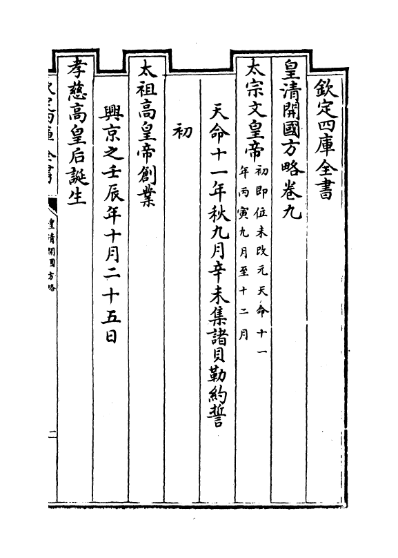 4600-皇清开国方略卷九~卷十一 (清)梁国治.pdf_第2页