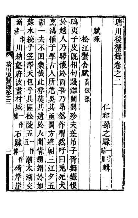 38859-晴川后蟹录二 (清)孙之騄辑.pdf_第2页