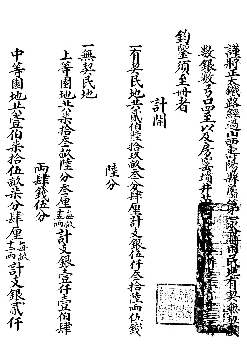 99509-正太鐵路購地地畝清冊_ .pdf_第2页